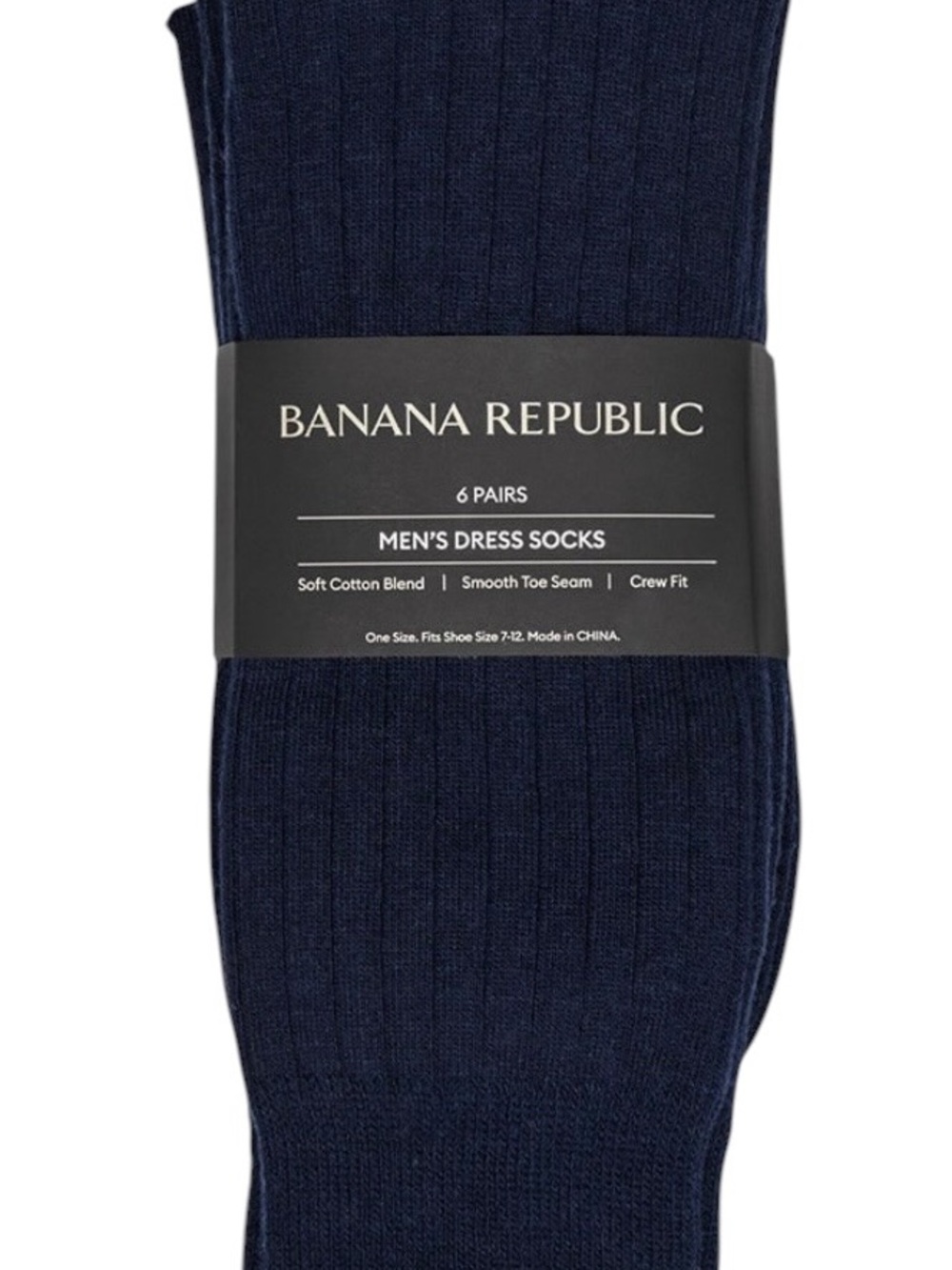 NWT/Banana Republic Men's Dress Sock, 6-pair/(4) Navy Academy & (2) Heather Gray